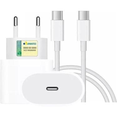 Imagem de Cabo Tipo Usb-C-Usb-C 1m + Fonte Carregador Turbo 30W Android Rápido 6