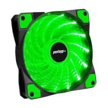 Imagem de Cooler Fan High Quality Verde 16 Leds Para Gabinete 120mm x 120mm  - P