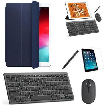 Imagem de Capa Smart Azul Teclado Mouse Pel, Stylus Galaxy Tab A7 T500 - BD Net 