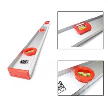 Imagem de Nível de Alumínio 100cm 3 Bolhas Profissional - EDA