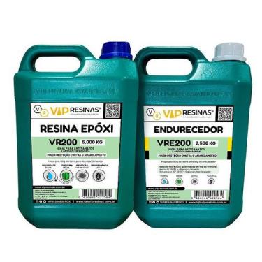 Imagem de Resina Epóxi + Endurecedor VR200 UV 7,5kg Média Espessura - Vip Resina