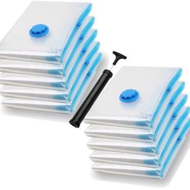 Imagem de Saco Vacuo Kit 10 Sacos 70cmx50cm Armazenar Organizar Roupas - Facil N