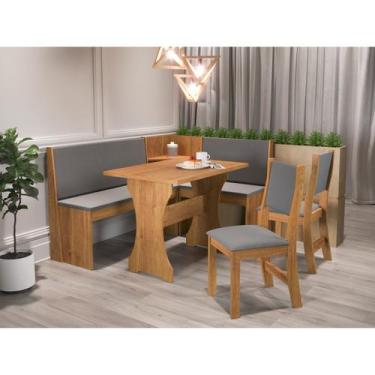 Imagem de Conjunto Sala de Jantar Canto Alemão Rock com 2 Cadeiras Sol - Viero