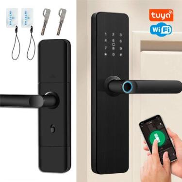 Imagem de Fechadura Digital Inteligente Intelar WiFi De Sobrepor APP Touch Scree