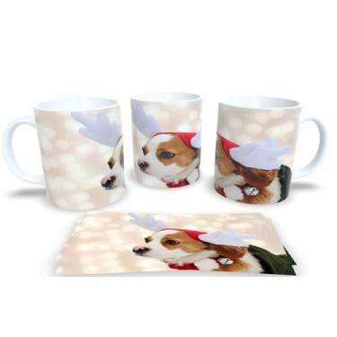 Imagem de Canecas de Porcelana Personalizadas Natal Animal - Estampa Sublimada, 