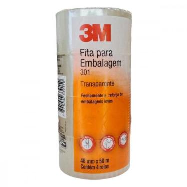 Imagem de Fita Adesiva Embalagem 3M Transparente 48Mm X 50M - Kit C/4 Pecas