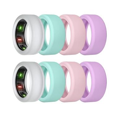 Imagem de sylacor Capa de anel para Oura Ring Gen 4/Gen 3, capa protetora de anel de silicone elástico antiarranhões para homens e mulheres malhando academia