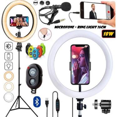 Imagem de Ring Light Luz Anel Led Iluminador 26cm Tripé Selfie Make Tiktok Grava