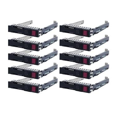 Imagem de Heretom Caddy de Disco Rígido de 2,5" Sas Sata Drive Caddy 651687-001 651699-001 Suporte Ssd Compatível para Hp Gen8 Gen9 G8 G9 Ml350P Dl360E Dl320E Dl380E Sl270 Sl230, Pacote com 10