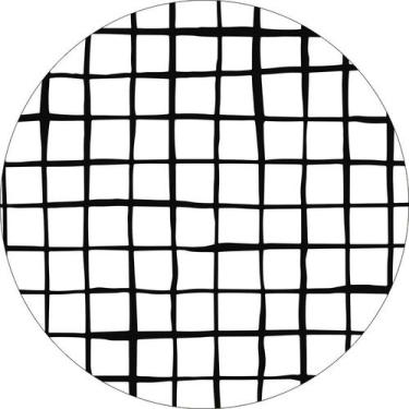 Imagem de Painel De Festa Redondo 1,50x1,50 - Estampa Grid Quadriculado Preto 04