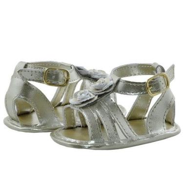 Imagem de Sapatinho de Bebê Bicho de Pé - Sandália Feminina c/ Fivela E Laços de