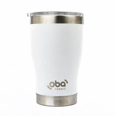 Imagem de Copo Térmico com Tampa 473ml - Oba Termic, Branco