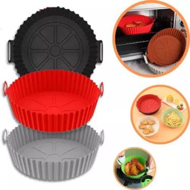 Imagem de Forma de silicone para AIR FRYER cores preto, vermelho, cinza - PURUS 