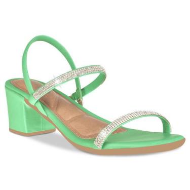 Imagem de Sandalia Saltinho Feminino Casual Salto Bloco Com Strass - Takata, Ver