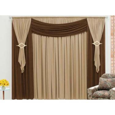 Imagem de Cortina Dani 4,00m X2,80m Sala Quarto Janela Porta De Malha - FELIPE E