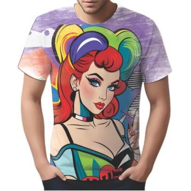Imagem de Camiseta Camisa Tshirt Estampa Mu.lher Ruiva Pop Art Moda 1 - Enjoy Sh