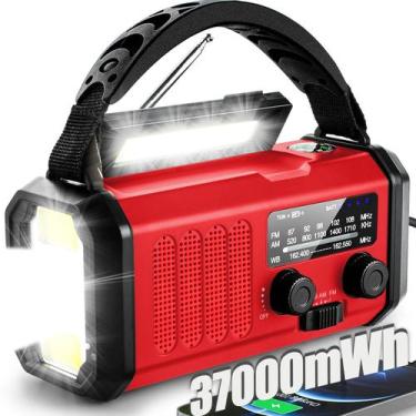 Imagem de Rádio Meteorológico de Emergência QAUYYW - 37.000 mWh com Luz de Leitu