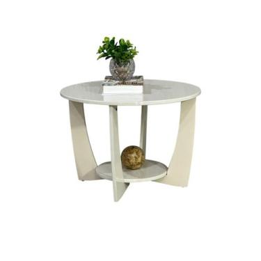 Imagem de Mesa de Centro Sala Estar Decorativa Redonda Sofá Canto - Maraka Inter
