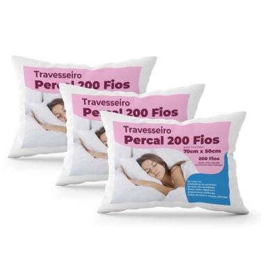 Imagem de Kit Travesseiros 3 Peças 100 Algodão 200 Fios 50 Cm x 70 Cm-149BR - Th