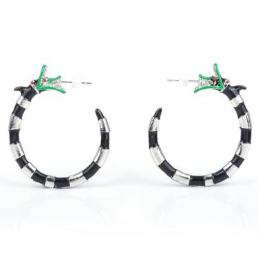 Imagem de Brincos de argola de cobra coral - besouro de Halloween mercadoria sucos presentes - acessórios de bijuteria feminina masculina para cosplay Battlejuice, Zinco, Sem pedra preciosa
