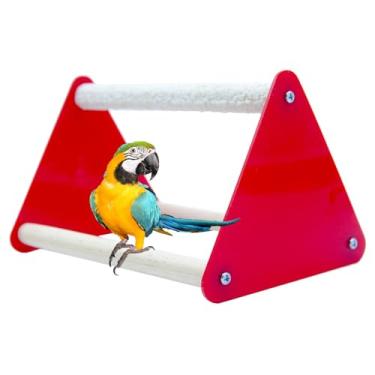 Imagem de Poleiro de papagaio triangular, poleiro de suporte triangular - Brinquedo de treinamento Parrot Sparrow Trimmer | Aparador multifuncional para treinamento de papagaio, poleiro colorido para moagem de