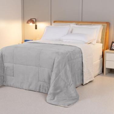 Imagem de Cobertor KING dupla face sherpa manta fleece matelasse - SAFIRA ENXOVA