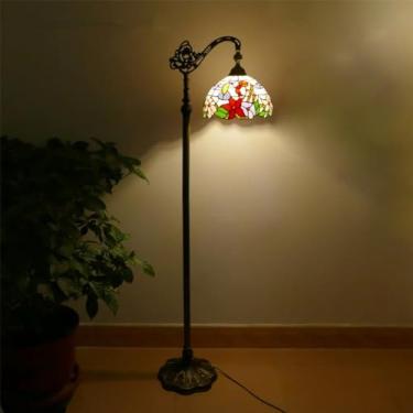 Imagem de Lâmpada de assoalho LED retrô americano Criatividade luxuosa europeia Sala de estar Quarto de estudo Villa Hotel Vidro colorido Lâmpada de assoalho de leitura (Estilo 3)