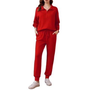 Imagem de Conjunto Lounge PINSPARK Feminino 2 Peças - Vermelho Médio 2024