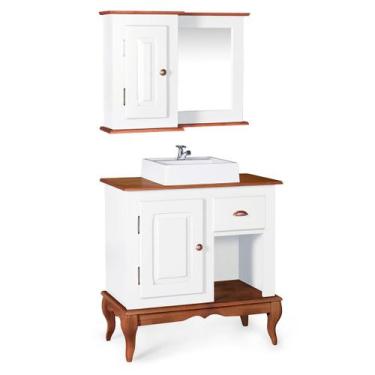 Imagem de Gabinete para Banheiro com Cuba e Armário Espelheira Dália 3064 Linz M