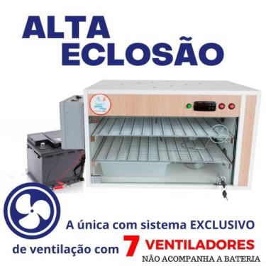 Imagem de Chocadeira Elétrica Automática com 7 ventiladores ALTA ECLOSÃO 220 ovo