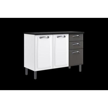 Imagem de Balcão de Cozinha Itatiaia em Aço New Premium 3P 2Gav Br/Gr, BRA/GFT