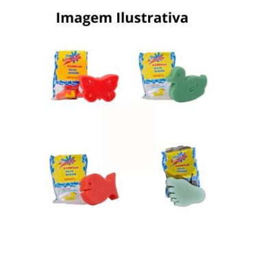 Imagem de Esponjas de Banho infantil Baby Super Macia Kit 4 unidades - Flora