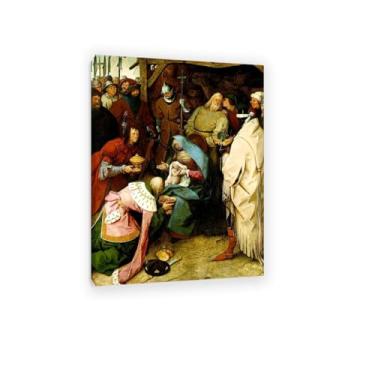 Imagem de FLUCK famosas pinturas a óleo reprodução, a adoração dos reis pinturas a óleo grandes e modernas galeria de paisagens envolvidas obras de arte giclée60 x 85 cm (24 x 33 in) moldura interna