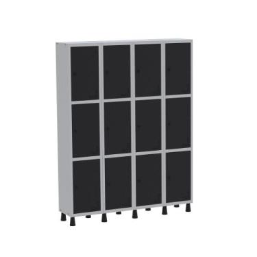 Imagem de Armário Guarda Volume Locker Roupeiro  de Aço 4 Vãos 12 Portas GR304/1