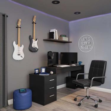 Imagem de Cadeira de Escritório Secretária Giratória Jonson Preta