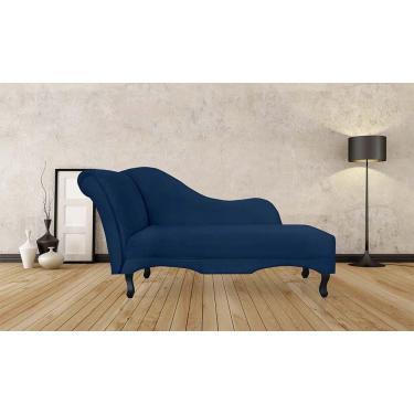 Imagem de Recamier Divã Namoradeira 2 Lugares Suede azul Marinho