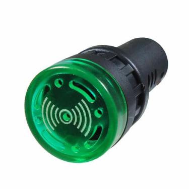 Imagem de Alarme Sonoro Buzzer LED Verde Audiovisual 22mm - 220Vac - DNI Automot