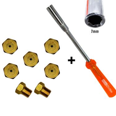 Imagem de Kit conversão de fogão Para gás gn encanado + Chave canhão 7