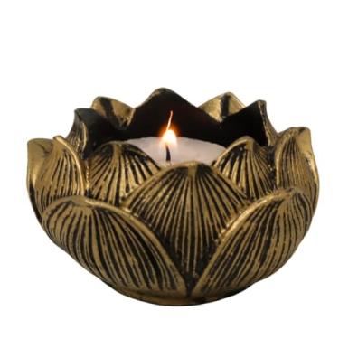 Imagem de Castiçal e Incensário Vareta Flor de Lotus porta vela queimador de incenso