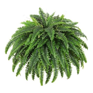 Imagem de FLCPJGV Samambaia artificial, planta artificial, arranjo de bricolage decoração de folhas de folhas prolongadas verdes para o escritório ao ar livre jardim, 1pcs