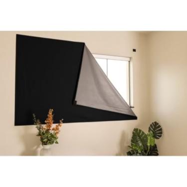 Imagem de Painel Blackout com Carrapicho adesivo para Sala Quarto Cozinha 1,35 CMS X 1,75 CMS (Preto)