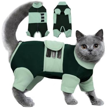 Imagem de Macacão para alívio da ansiedade, roupas para gatos com bloqueio de cor, macacão calmante ajustável para separação, visita ao veterinário, tempestades, fogos de artifício, viagens, envoltório