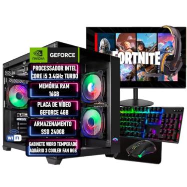 Imagem de PC Gamer Completo I5 3.4GHz RAM 16GB SSD 240GB GEFORCE 4GB + Monitor + Kit Gamer + Adaptador Wi-fi - ADVANCEDTECH