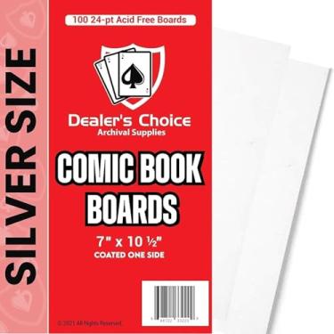 Imagem de Gemini Comic Book Boards | 24 pontos livres de ácido, revestido de um lado, tamponado com 3% de carbonato de cálcio, 1000 placas de suporte de quadrinhos, corte preciso – tamanho prata (17,8 cm x 26,5