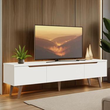 Imagem de Rack para TV até 75 Polegadas Madesa Brest 2 Portas 1 Gaveta Branco