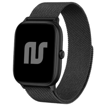Imagem de Pulseira Nandos-Store compatível com Amazfit GTR 42MM / GTS/GTS 2 / GTS 2 mini (Preta em aço)