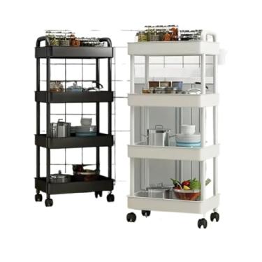 Imagem de Carrinho Organizador Multiuso Com Rodinhas Banheiro Lavanderia 3 e 4 Prateleiras(4 Andares,Aleatorio)