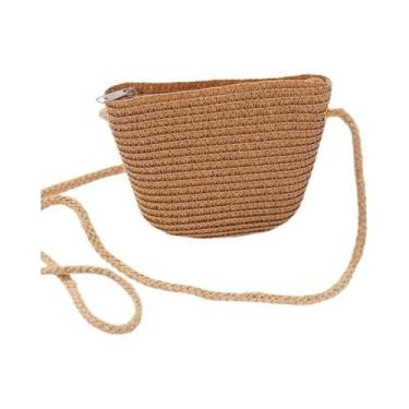 Imagem de Bolsa de Ombro Pequena de Palha - Feita à Mão em Rattan - Bolsa de Pra