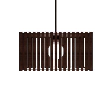 Imagem de Luminária Pendente Barcelona Modelo Ripado Marrom