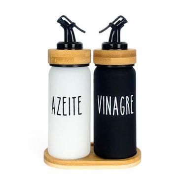 Imagem de Galheteiro Doha Azeite E Vinagre Dosador Com Base 3Pçs 220ml - Hauskra